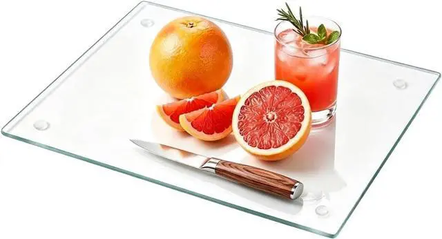 Main image of Seelenruhe Tempered Glass Cutting Board for Kitchen Counter, 12x16 inch Clear Cutting Board for Countertop, Non-Slip, Heat-Resistant, Easy to Clean, Kitchen Decoration