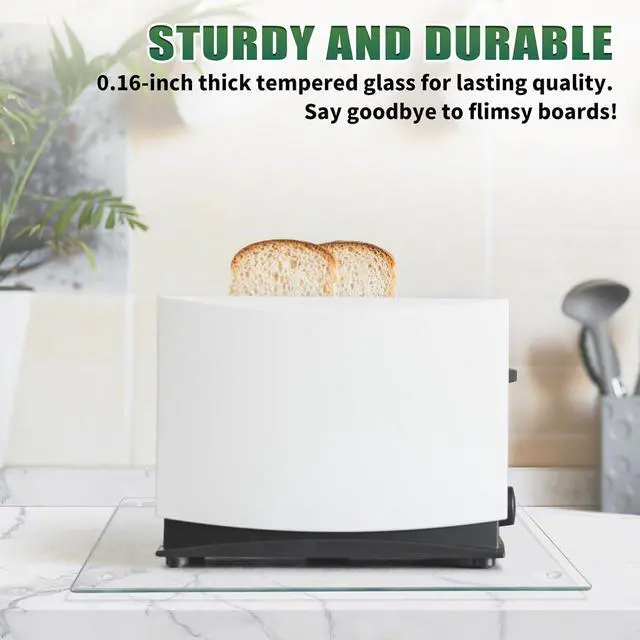 Alt view image 5 of 7 - Seelenruhe Tempered Glass Cutting Board for Kitchen Counter, 12x16 inch Clear Cutting Board for Countertop, Non-Slip, Heat-Resistant, Easy to Clean, Kitchen Decoration