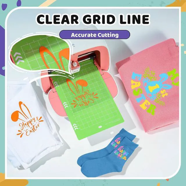 Alt view image 6 of 7 - Likcut Cutting Mat for Glee S501 Cutter, 4.5" X 6.5" Standard Adhesive Mat for DIY Crafty, 3 Packs Likcut Accessories Mats, Adhesive Sticky Green Quilting Replacement Cut Mats for Iron On, Vinyl