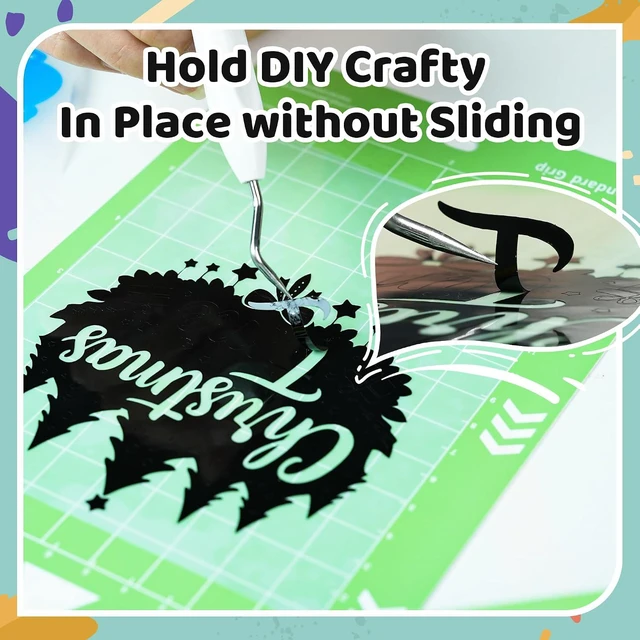 Alt view image 5 of 7 - Likcut Cutting Mat for Glee S501 Cutter, 4.5" X 6.5" Standard Adhesive Mat for DIY Crafty, 3 Packs Likcut Accessories Mats, Adhesive Sticky Green Quilting Replacement Cut Mats for Iron On, Vinyl