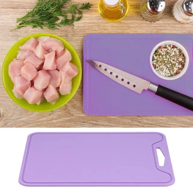 Alt view image 7 of 7 - Silicone Cutting Board,8.6 * 11.8in BPA Free Flexible Kitchen Chopping Board for Meat, Vegetables and Fruit,Dishwasher Safe(Light Purple)