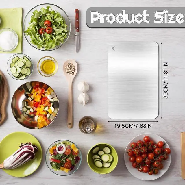 Alt view image 2 of 7 - Stainless Steel Cutting Boards for Kitchen, Non-Stick Chopping Board