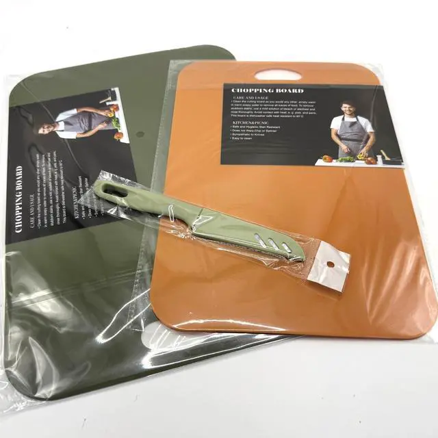 Alt view image 4 of 7 - Plastic Cutting Boards for kitchen,Flexible Cutting Mats with 1 Pcs Knife