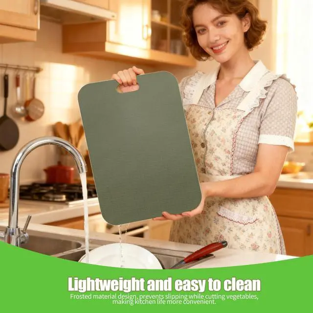 Alt view image 5 of 7 - Plastic Cutting Boards for kitchen,Flexible Cutting Mats with 1 Pcs Knife