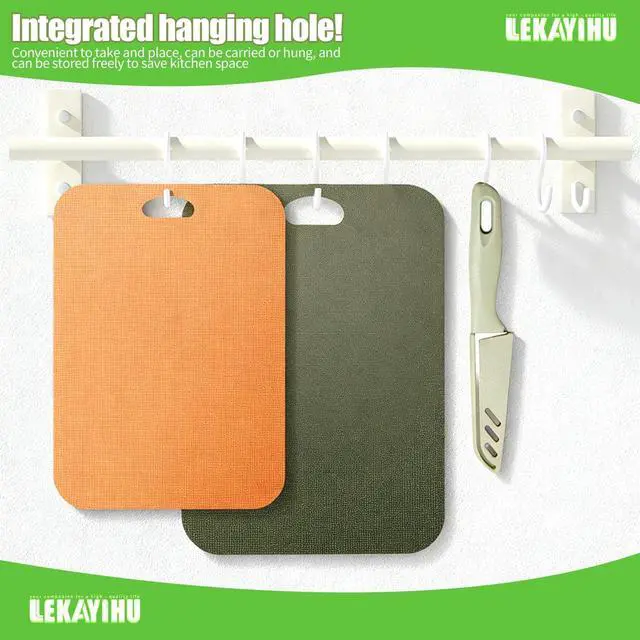 Alt view image 7 of 7 - Plastic Cutting Boards for kitchen,Flexible Cutting Mats with 1 Pcs Knife