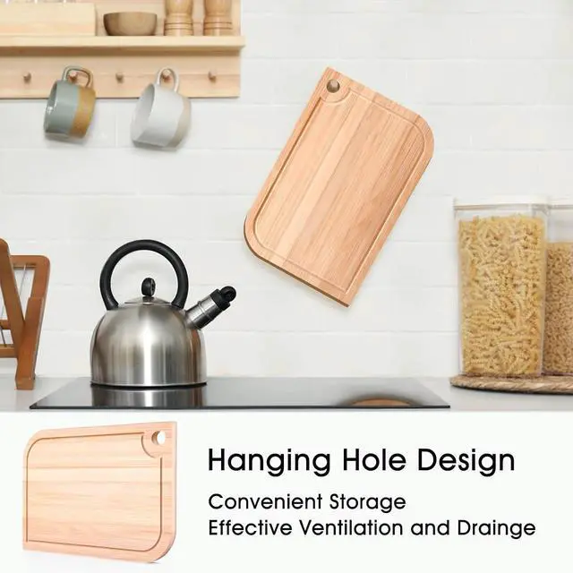 Alt view image 6 of 6 - LorisArm 11.5"x 8" Small Bamboo Wood Cutting Board, Lightweight Wooden Fruit Cutting Board for Home.