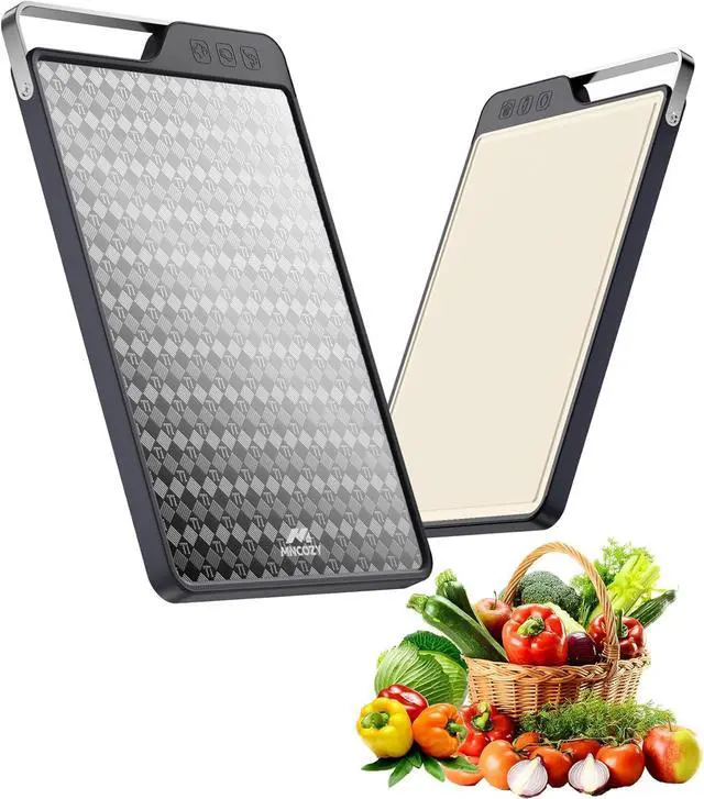 Main image of Katori Titanium Cutting Board for Kitchen, Double-Sided Pure Titanium(Checkered Design) & Wheat Straw PP, Food Grade Chopping, Non Toxic, Easy to Clean, 16"×11"