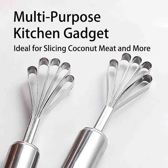Alt view image 3 of 7 - 2 PCS Melon Craper Filipino Coconut Meat Scraper Stainless Steel Coconut Meat Scraper and Fish Scaler Remover for Kitchen Multi Purpose Melon Grater and Handy Tool Set