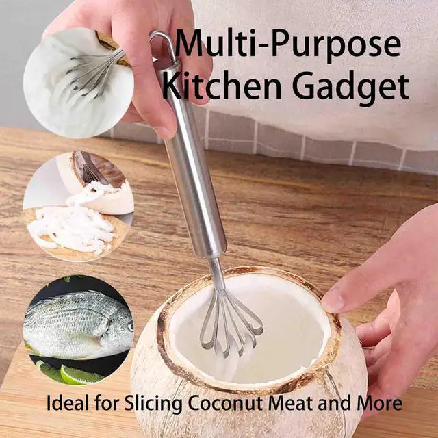 Alt view image 4 of 7 - 2 PCS Melon Craper Filipino Coconut Meat Scraper Stainless Steel Coconut Meat Scraper and Fish Scaler Remover for Kitchen Multi Purpose Melon Grater and Handy Tool Set
