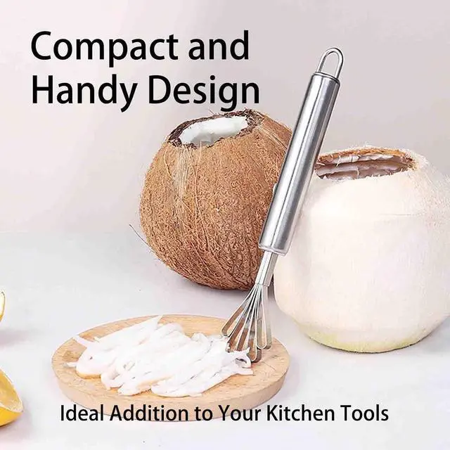Alt view image 6 of 7 - 2 PCS Melon Craper Filipino Coconut Meat Scraper Stainless Steel Coconut Meat Scraper and Fish Scaler Remover for Kitchen Multi Purpose Melon Grater and Handy Tool Set