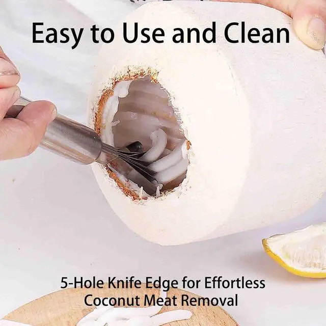 Alt view image 5 of 7 - 2 PCS Melon Craper Filipino Coconut Meat Scraper Stainless Steel Coconut Meat Scraper and Fish Scaler Remover for Kitchen Multi Purpose Melon Grater and Handy Tool Set
