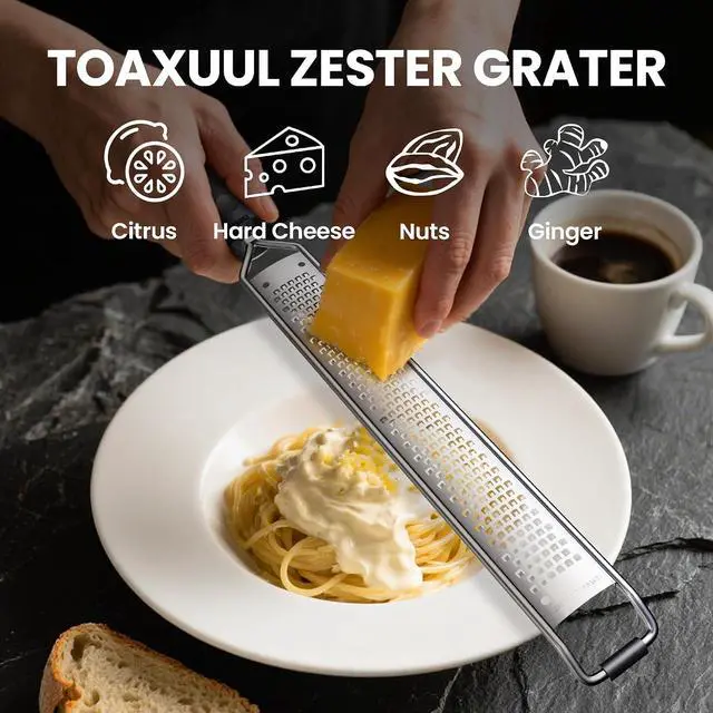 Alt view image 3 of 7 - Lemon Zester, Cheese Grater for Parmesan,Ginger, Garlic, Nutmeg, Chocolate,15 inch