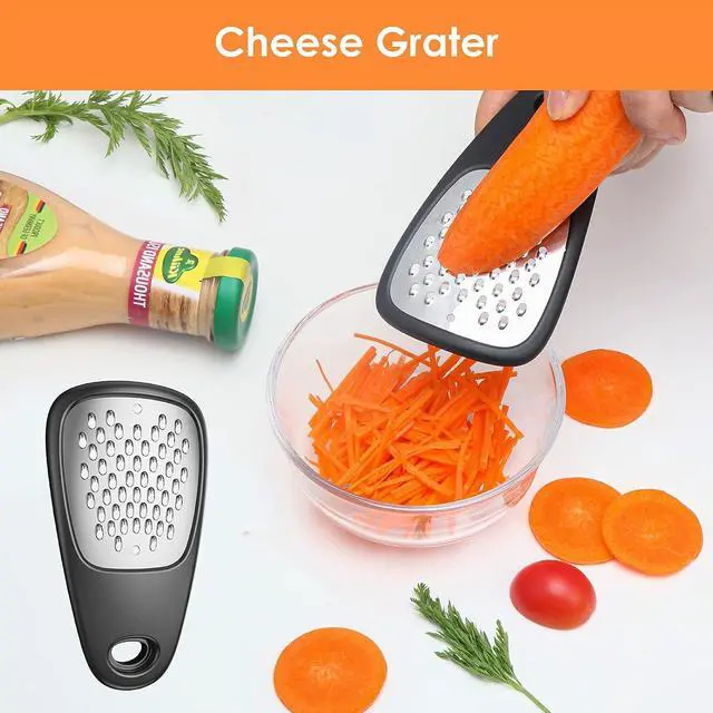 Alt view image 2 of 7 - Pisol Kitchen Unique Gadgets Set 6 Pieces, Space Saving, Cheese Grater, Bottle Opener, Fruit Vegetable Peeler, Pizza Cutter, Garlic Ginger Grinder, Herb Stripper Gift Set