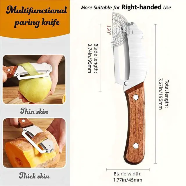 Alt view image 2 of 7 - Vegetable Peeler Wood Handle Stainless Blade for Fruit Potato Apple