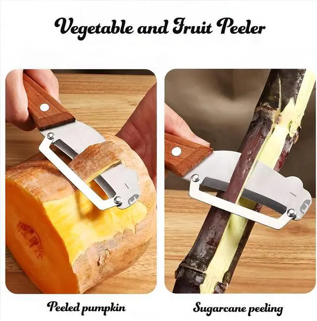 Alt view image 5 of 7 - Vegetable Peeler Wood Handle Stainless Blade for Fruit Potato Apple