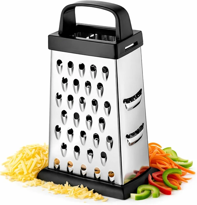 Main image of Cheese Grater, Small 4-Sided Box Grater, Stainless Steel