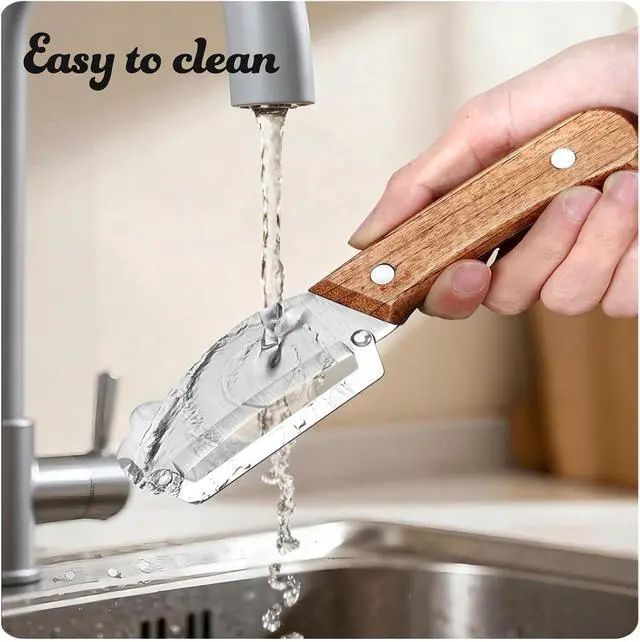Alt view image 7 of 7 - Vegetable Peeler Wood Handle Stainless Blade for Fruit Potato Apple