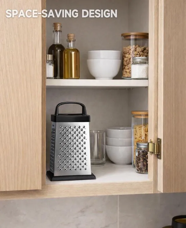 Alt view image 7 of 7 - Cheese Grater, Small 4-Sided Box Grater, Stainless Steel