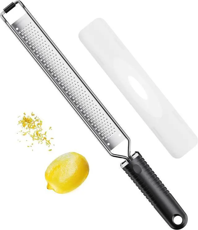 Main image of Lemon Zester and Cheese Grater with Secure-Grip Handle - Stainless Steel, 15x1.4 inches