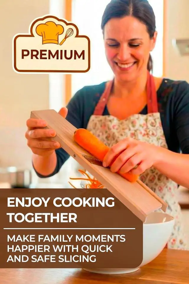 Alt view image 4 of 5 - Small Wooden Stainless Steel Slicer Grater -2.56 x 10.63 Inches - Cutter Shredder For Korean Carrot Russian Salad by SHSH trade group