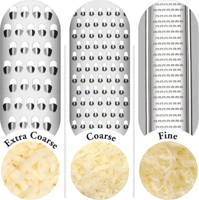 Alt view image 4 of 7 - Cambom Lemon Zester Grater Three-piece Suit - Heavy Duty Kitchen Tool for Parmesan Cheese, Ginger, Garlic, Nutmeg, Chocolate, VegetablesFruitsStainless Steel Grater Dishwasher Safe Black