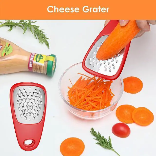 Alt view image 3 of 7 - Pisol Kitchen Unique Gadgets Set 6 Pieces, Space Saving, Cheese Grater, Bottle Opener, Fruit Vegetable Peeler, Pizza Cutter, Garlic Ginger Grinder, Herb Stripper Gift Set