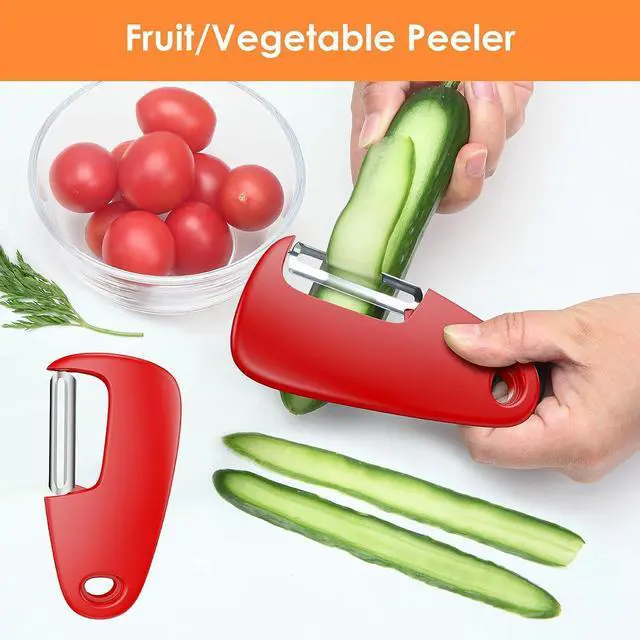 Alt view image 5 of 7 - Pisol Kitchen Unique Gadgets Set 6 Pieces, Space Saving, Cheese Grater, Bottle Opener, Fruit Vegetable Peeler, Pizza Cutter, Garlic Ginger Grinder, Herb Stripper Gift Set