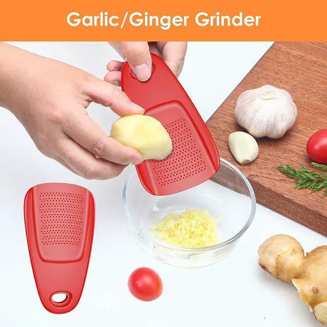 Alt view image 6 of 7 - Pisol Kitchen Unique Gadgets Set 6 Pieces, Space Saving, Cheese Grater, Bottle Opener, Fruit Vegetable Peeler, Pizza Cutter, Garlic Ginger Grinder, Herb Stripper Gift Set