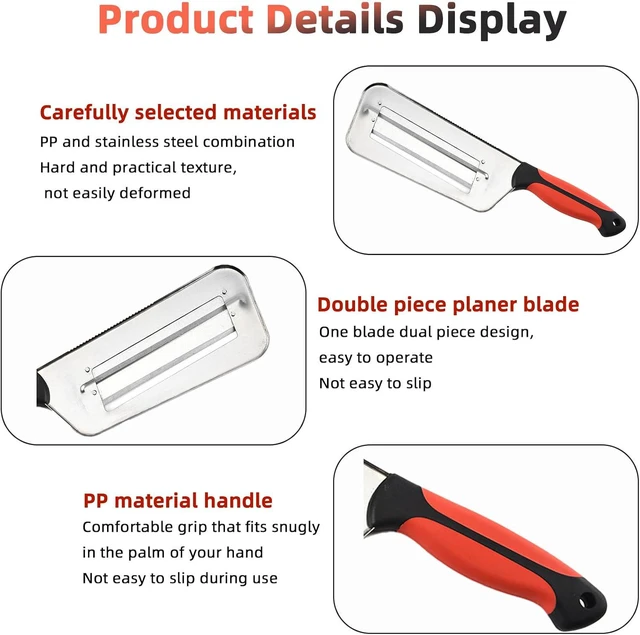 Alt view image 6 of 7 - Stainless Steel Cabbage Shredder & Chopper, Sharp Kitchen Slicer for Coleslaw, Sauerkraut & Lettuce, Handheld Grater with Non-Slip Grip, Multifunctional Vegetable Cutter for Salad Prep (Red)