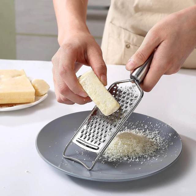 Alt view image 7 of 7 - Tongjude Stainless Steel Cheese Grater Set, Set of 5 Kitchen Grater & Peeler & Slicer, Lemon Zester with Cleaning Brush for Vegetable, Fruit, Chocolate