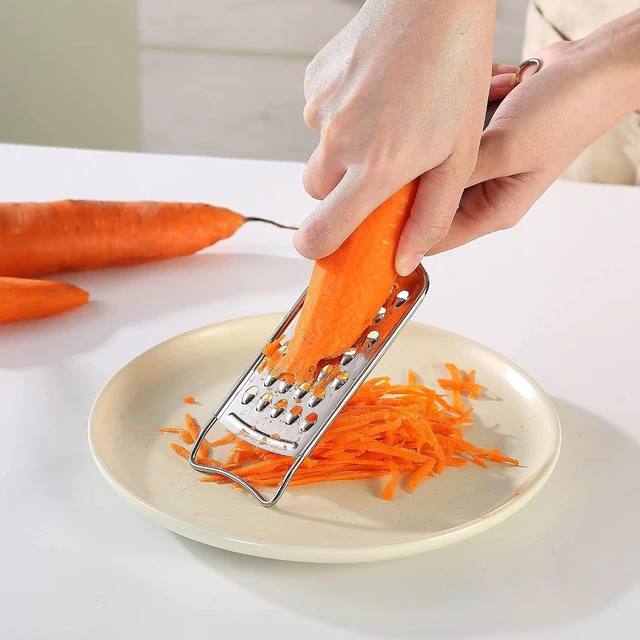 Alt view image 4 of 7 - Tongjude Stainless Steel Cheese Grater Set, Set of 5 Kitchen Grater & Peeler & Slicer, Lemon Zester with Cleaning Brush for Vegetable, Fruit, Chocolate