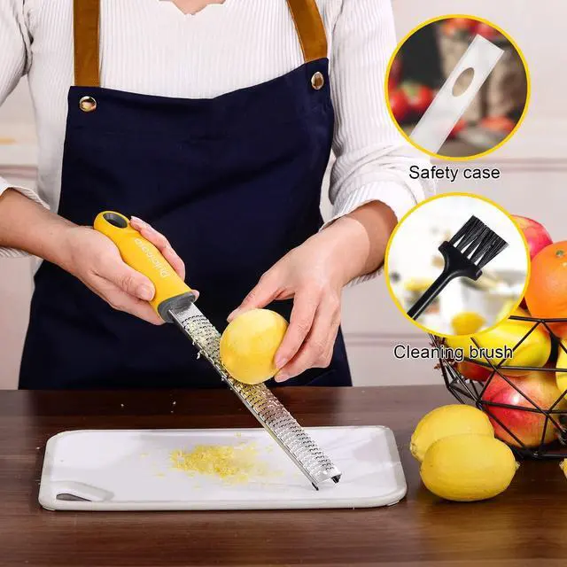 Alt view image 5 of 7 - Professional Stainless Steel Lemon Zester & Grater - Premium Kitchen Tool for Cheese, Garlic, Ginger, Chocolate, Vegetables & Fruits | Dishwasher Safe