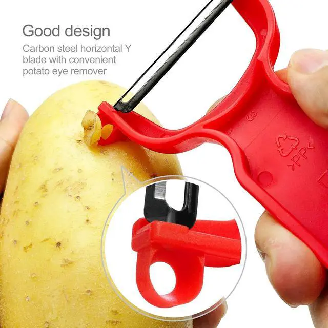 Alt view image 3 of 7 - Original Vegetable Peeler Carbon Steel Blade 3-Pack Red/Green/Yellow