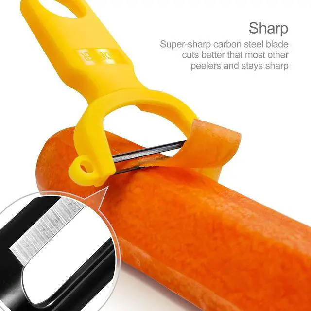 Alt view image 4 of 7 - Original Vegetable Peeler Carbon Steel Blade 3-Pack Red/Green/Yellow
