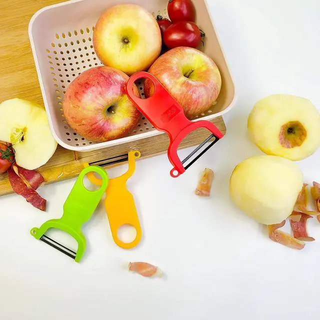 Alt view image 7 of 7 - Original Vegetable Peeler Carbon Steel Blade 3-Pack Red/Green/Yellow