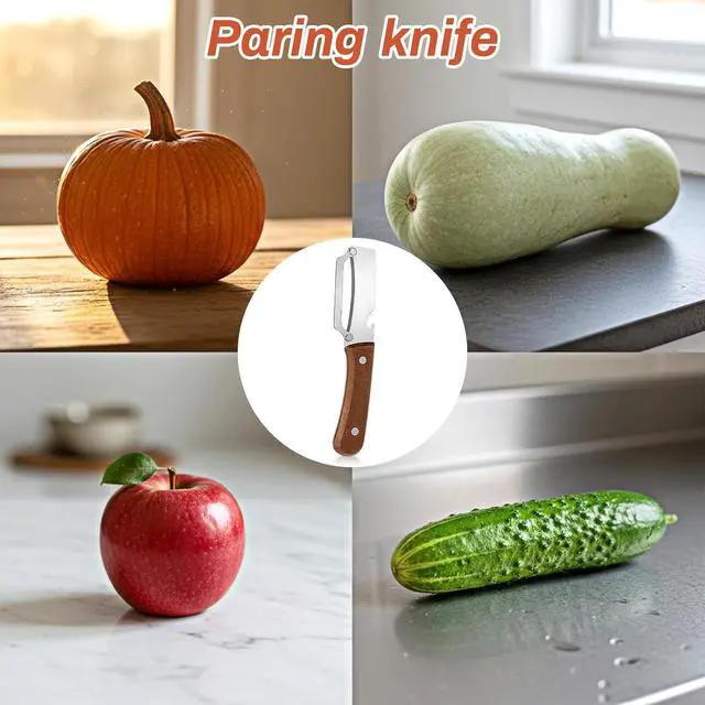 Alt view image 7 of 7 - 2-in-1 Vegetable Peeler for Kitchen, Multi-Functional Potato Peeler with Wooden Handle and Bottle Opener Stainless Steel Blades Kitchen Peeling Tool for Fruits Potatoes Apples Carrots Zucchini