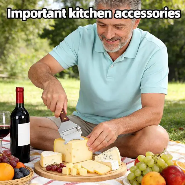 Alt view image 7 of 7 - Truffle Slicer Shaver, Stainless Steel Adjustable Thickness Truffle Grater with Wooden Handle & Hang Hole Multi-Purpose Kitchen Tool for Chocolate Garlic Cheese Mushrooms