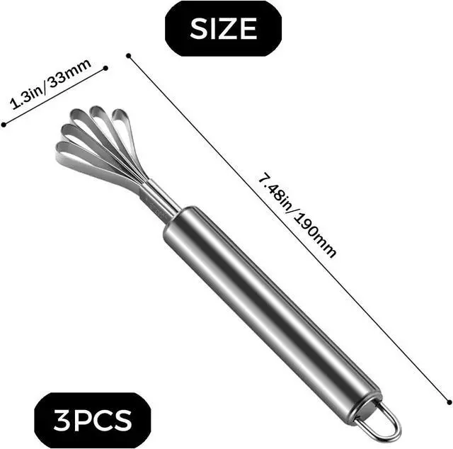 Alt view image 6 of 6 - 3PCS Coconut Scraper, Melon Scraper Filipino, Fish Scaler Remover