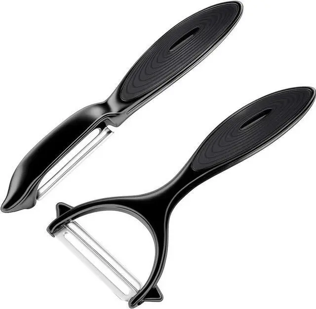 Main image of Premium Vegetable Peeler Set Ultra Sharp Stainless Steel Blades with Non-Slip Ergonomic Handles for Easy Potato, Fruit & Veggie Peeling (2PCS)