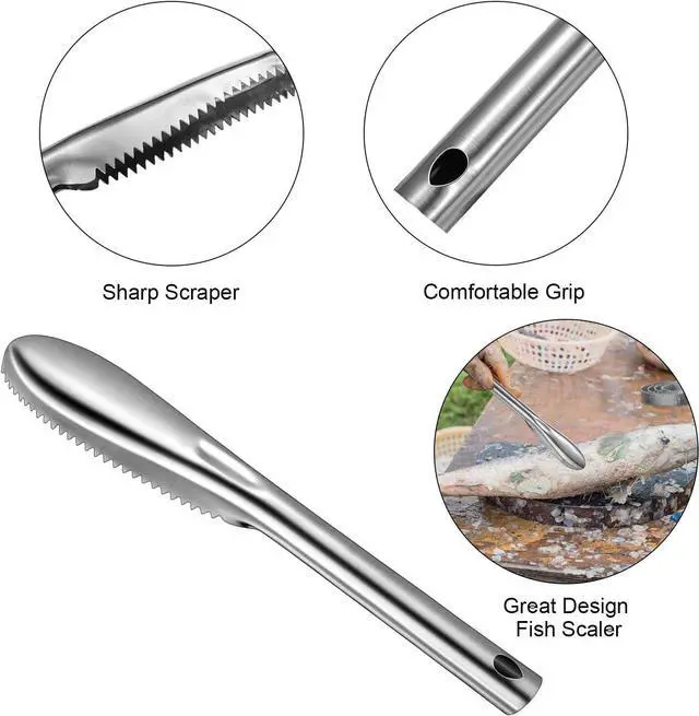 Alt view image 5 of 7 - Honoson 4 Pcs Stainless Steel Fish Scale Remover Scaler with Bottle Opener