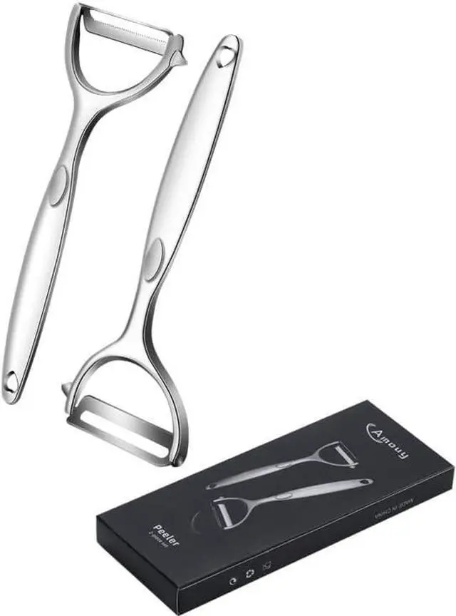 Main image of AMOUY Premium Peeler Set - Vegetable,Apple Peelers for Kitchen, Fruit, Carrot, Veggie,Potatoes Peeler,Y-Shaped Stainless Steel Peelers,with Ergonomic Non-Slip Handle & Sharp Blade,Good Sturdy (2PCS)