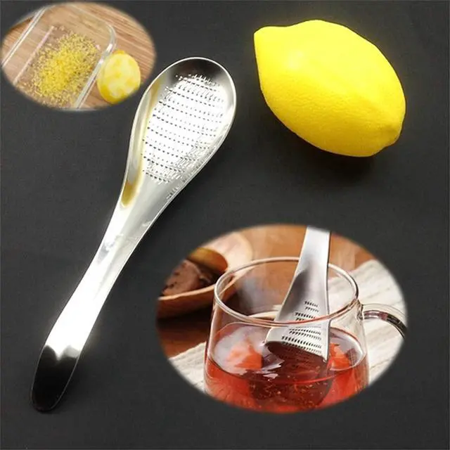 Alt view image 2 of 7 - Stainless Steel Kitchen Practical Spoon Shape Fruit Mixer Ginger Grater Wasabi Garlic Grinding Tools Cheese Grater