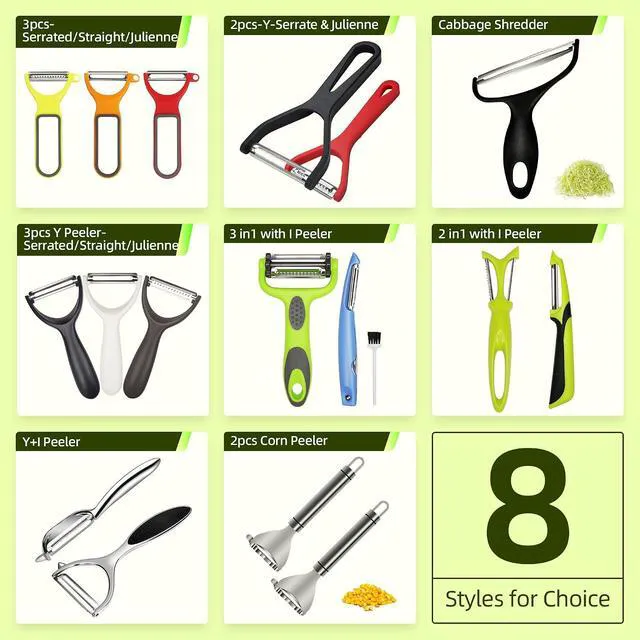 Alt view image 6 of 6 - Vegetable Peeler Large Peelers for Kitchen, Y Wide Veggie Shredder for Cabbage Lettuce Julienne, Swivel Stainless Steel Blades Big Size