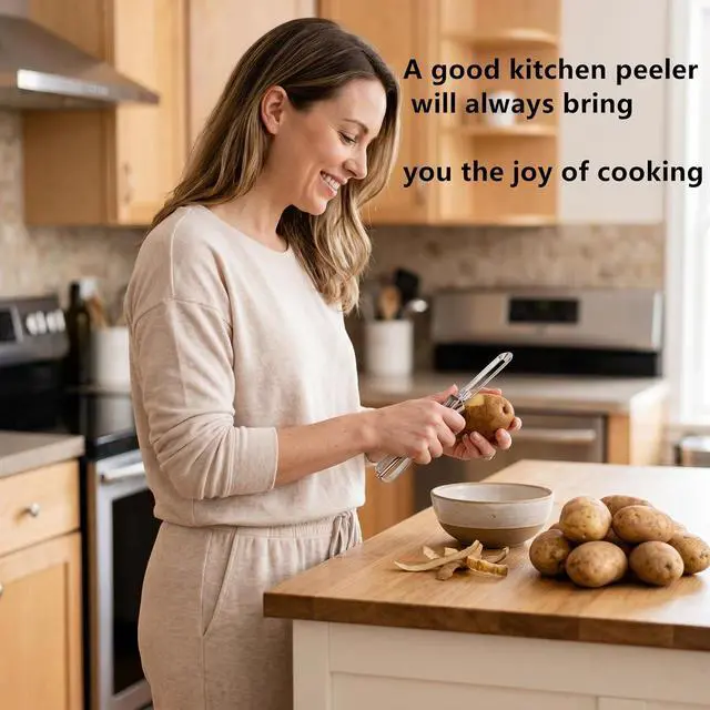Alt view image 6 of 7 - Aniso Kitchen vegetable peeler Stainless steel rotary peeler for vegetable and carrot fruitwith ergonomic safety and control handle-Dishwasher Safety