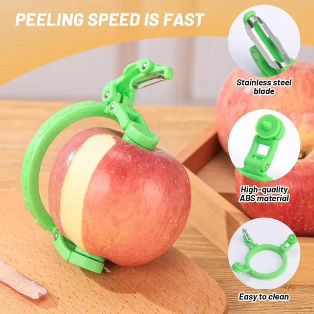 Alt view image 4 of 7 - Handheld Apple Peeler for Apple Pear YORSEEK Manual Rotating Apple Pear Peeler Zester Kitchen Gadget Apple Peeling Hand Rotation Fruit Spiralizer Peeler Machine Gift Ideas