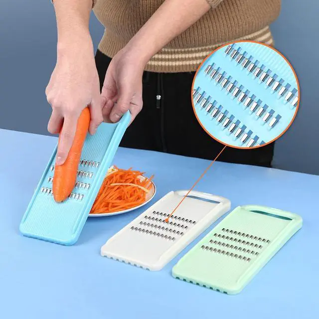 Alt view image 7 of 7 - Vegetable Slicer and Chopper, Stainless Steel Mandoline Food Slicer for Kitchen, Handheld Carrot/Cucumber Grater Slicer Shredder Tool Julienne Slicer with Hanging Hole for Cabbage, Onion