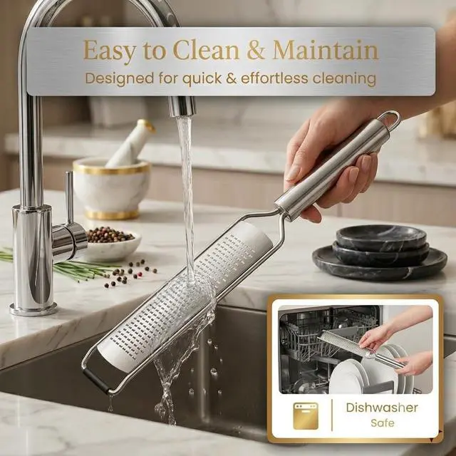 Alt view image 5 of 6 - 13.5 inch Lemon Zester, 304 Stainless Steel Cheese Grater, Kitchen Tool Metal Zester for Vegetable Fruits, Ginger, Garlic, Nutmeg, Chocolate, Citrus, Lime Zesters & Grater.