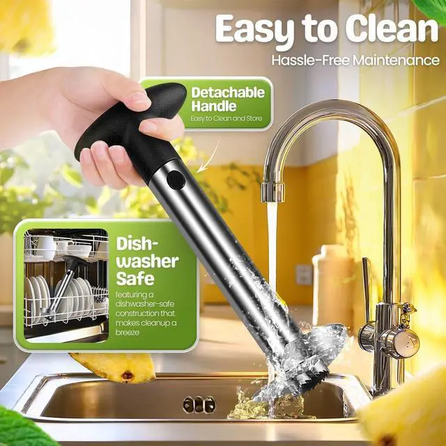 Alt view image 6 of 7 - Flexzion Pineapple Corer Slicer Peeler, Stainless Steel Eye Remover Decorer Wedger Cutter, Spiral Cutting Tools with Metal Blade, Non-Slip Grip for Fruit Rings, Home Kitchen Restaurant Chef Use