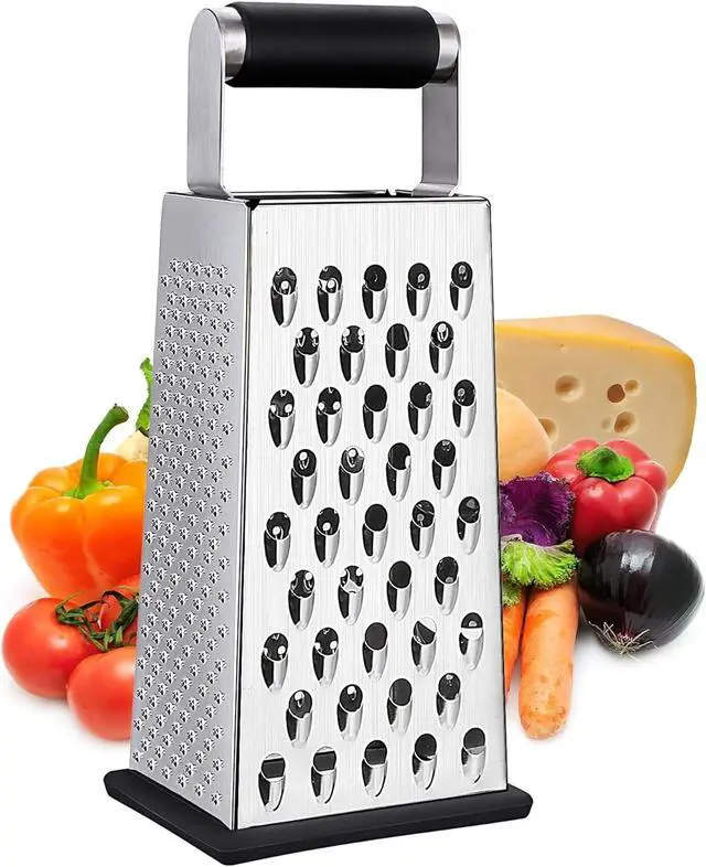 Main image of Cheese Grater, 4-Sided Stainless Steel Box Grater, Food Shredder for Cheese, Parmesan, Vegetable