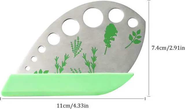 Alt view image 3 of 7 - Herb Stripper Stainless Steel Kitchen Herb Leaf Stripping Tool Kitchen Gadgets for Kale, Chard, Collard Greens, Thyme, Basil, Cilantro Tool (9 holes)